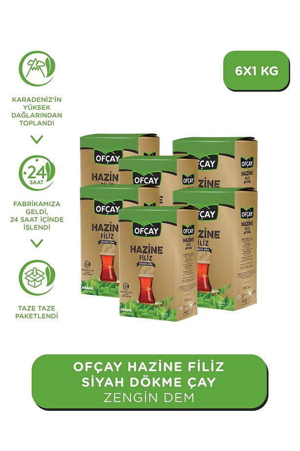 Hazine Dökme Siyah Çay 1000gr X 6 Adet - 1