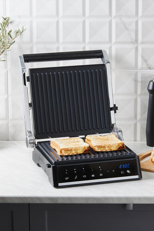 Grilliant 1341h Inox Gövdeli, Döküm Plakalı, 5 Programlı, Led Ekranlı Tost Ve Izgara Makinesi - 3