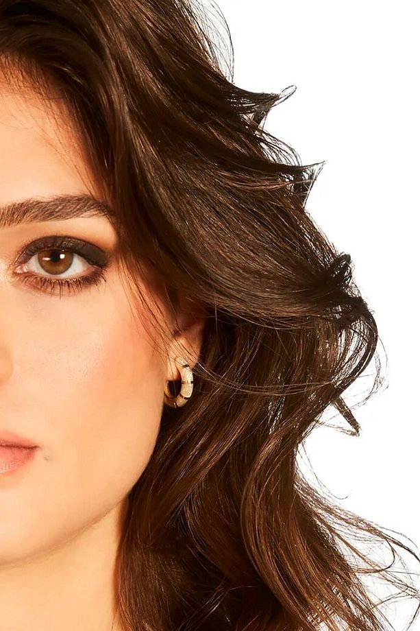 Natalia Küpe 1 Mikron 18 Ayar Altın Kaplama (925 Ayar Gümüş Üzerine), Inci Mineli - 6