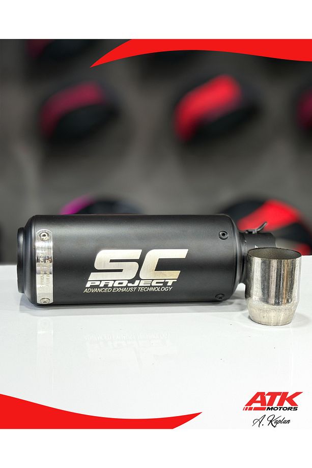 SC Project Egzoz Universal Motosiklet Egzozu Tüp Egzoz Siyah - 3