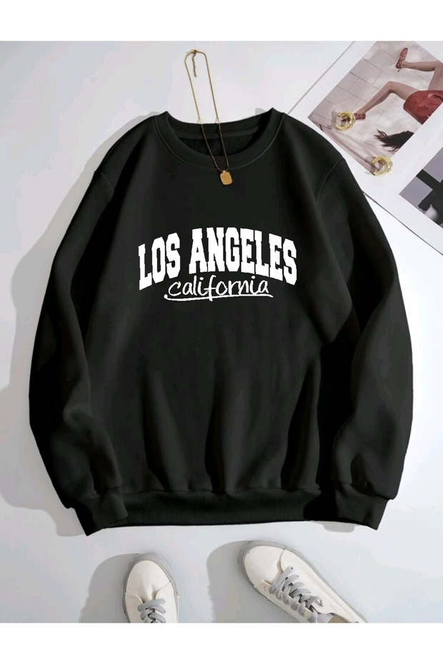 Los Angeles California New Oversize Fit Crew Neck Sweatshirt