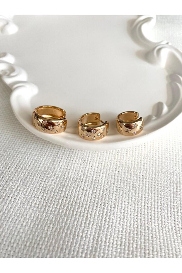 Women's Earrings Special Design Star Print Thick Hoop Earrings