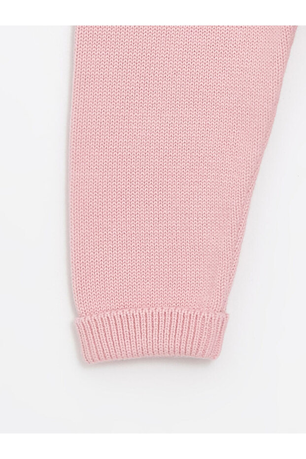 Bisiklet Yaka Uzun Kollu Desenli Kız Bebek Hırka ve Eşofman Altı - 6