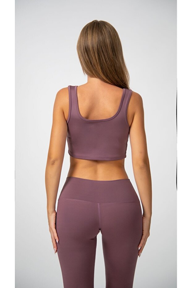 بلوزة قصيرة أرجوانية - حزام سميك - 1