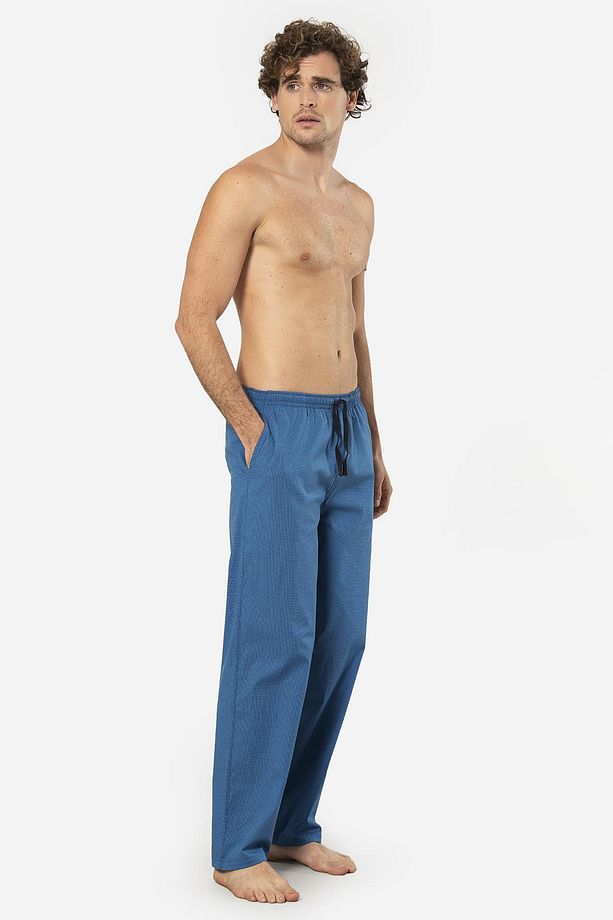 Ekoseli Erkek Tek Alt Pijama, Cep Detaylıdır, %95 pamuk %5 Likralı - 3