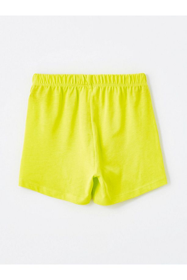 LCW baby Bisiklet Yaka Kız Bebek Şortlu Pijama Takımı - 7