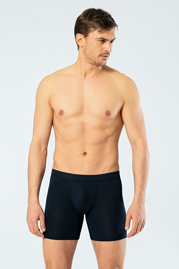 1336 Navy Blue Men's Lycra Waistband Long Boxers