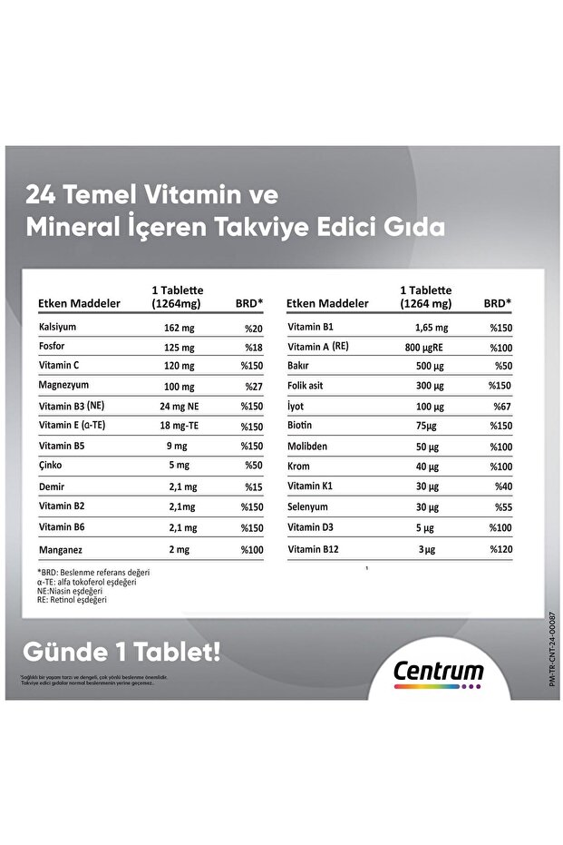 Advance Multivitamin 50+ Yaş 30'lu Tablet - 3