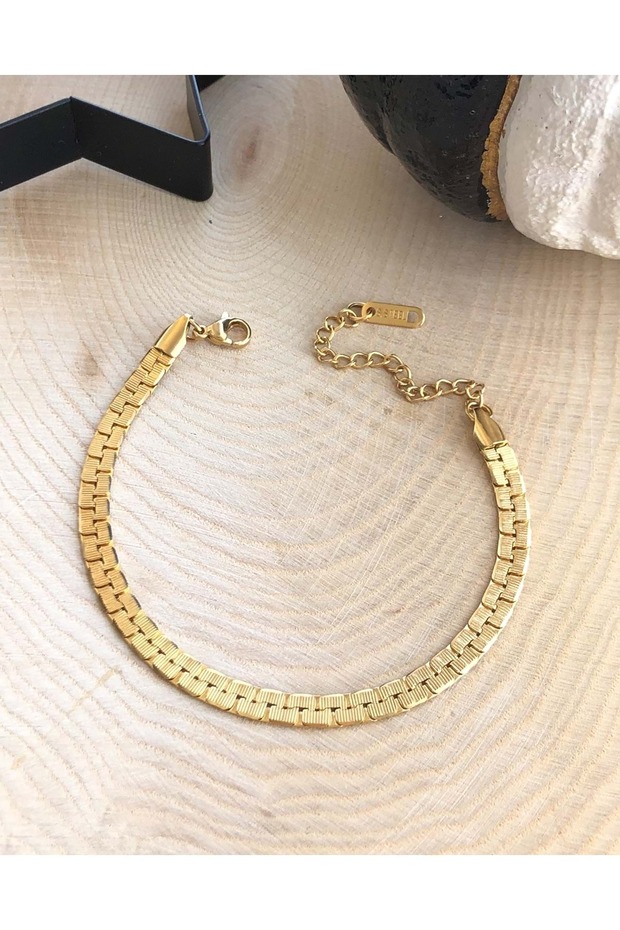 Gold Color Chain Steel Anklet 18+6 cm Acr6629