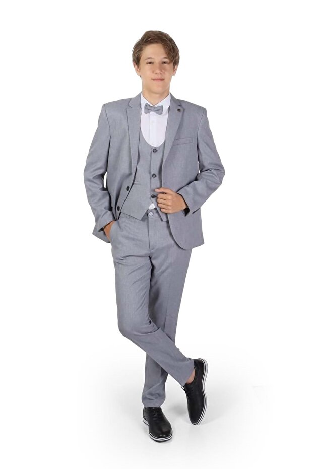 Young Boy's Suit Mnk0544 Gray