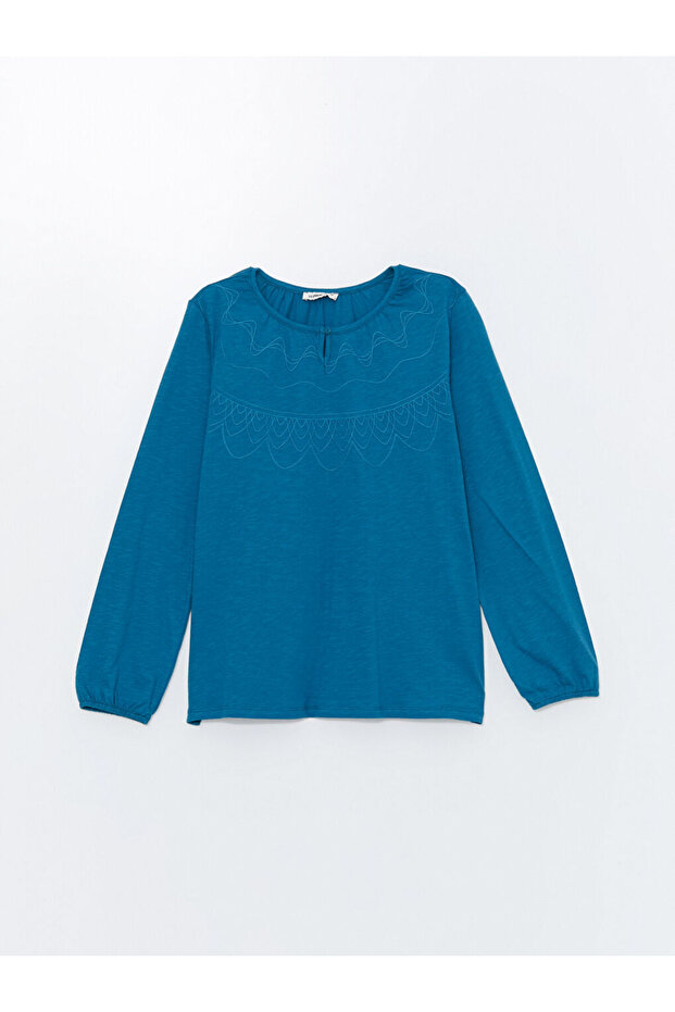 LCW Bisiklet Yaka Nakışlı Kadın Bluz - 5