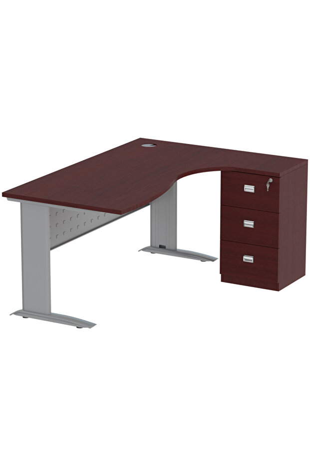 Stazion 1612 Modern Office Workstation Apple Cherry