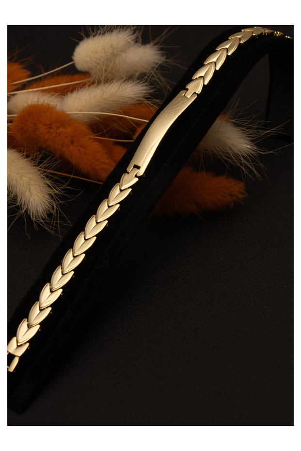 Xuping Steel Tag Model Gold Bracelet Jewelry Model Non-Tarnish Plate Detailed Bracelet 18 cm