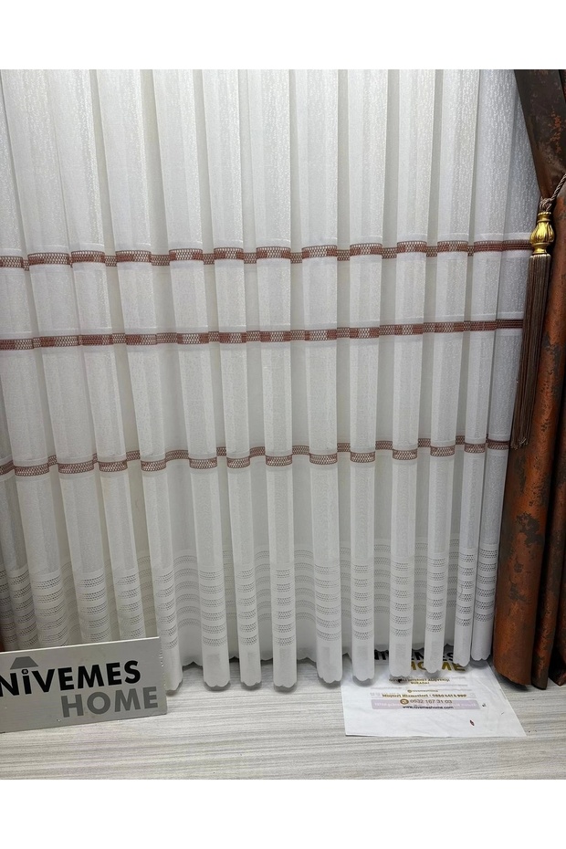Nivemeshome Letonya 1/3 Sık Pileli Örme Tül Perde Apm - 7