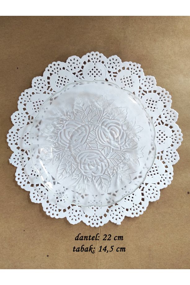 20 Adet 22 Cm Yuvarlak Dantel Kağıt Tabak Altlığı - 1