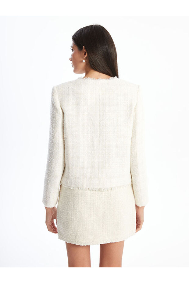 LCW Bisiklet Yaka Dokulu Kadın Tüvit Ceket - 4