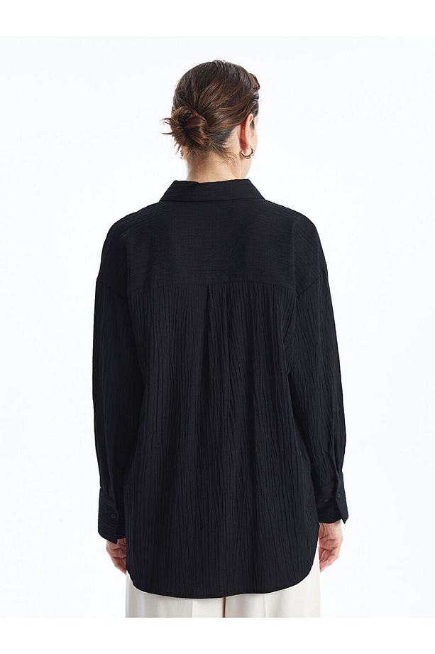Dokulu Kadin Gomlek Tunik - W4L267Z8 - 5