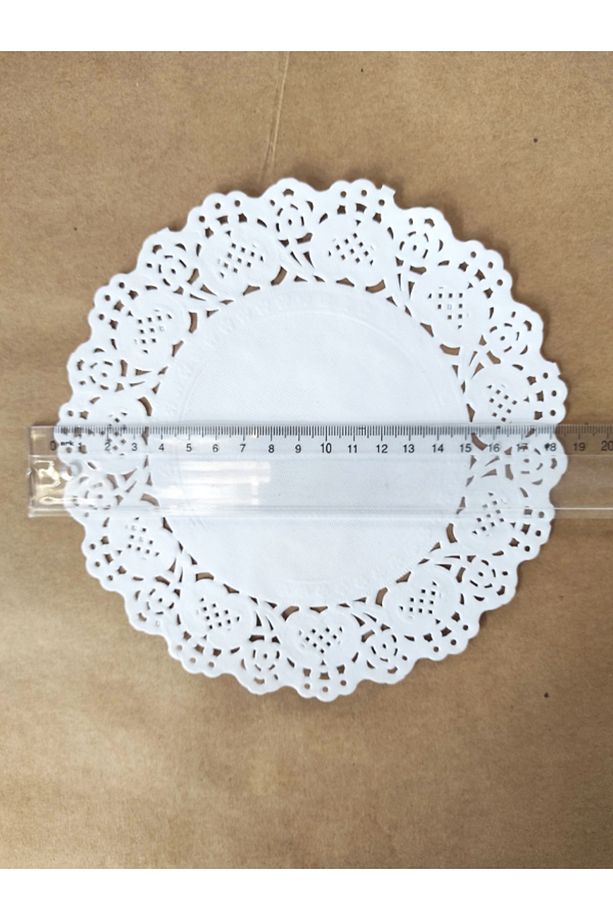 20 Adet 18 Cm Yuvarlak Dantel Kağıt Tabak Altlığı - 4