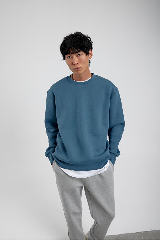 Mavi Bisiklet Yaka Basic Şardonlu Sweatshirt - 3