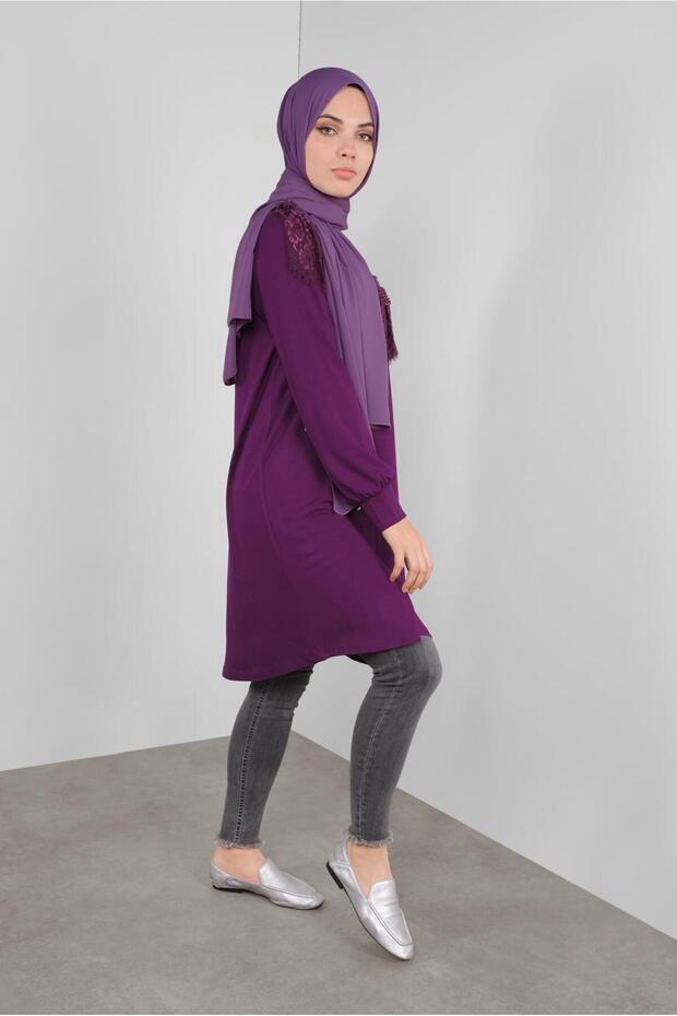 FIRFIRLI DANTELLİ TUNİK 41213 - 3