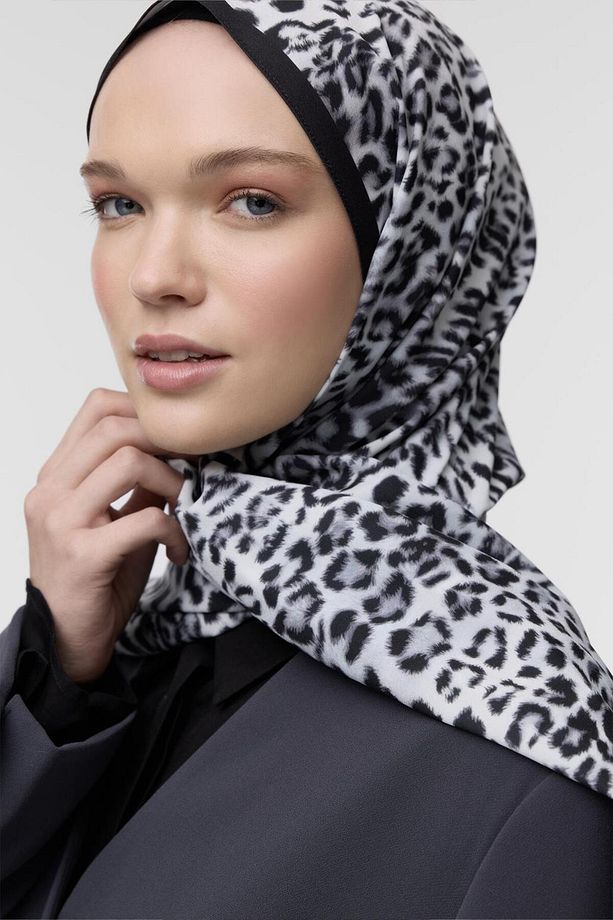 Daily Print Şal Black Leopard Desenli - 5