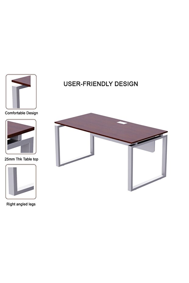 Carre 5114 Modern Workstation without Drawer Computer Desk Apple Cherry Ideal for Home - 2