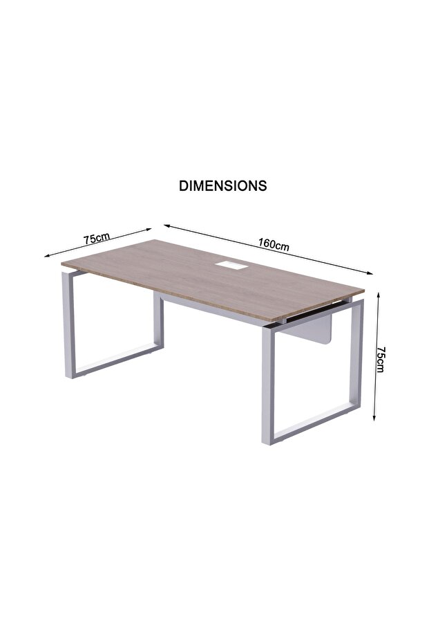 Carre 5116 Modern Workstation without Drawer Computer Desk Truffle Davos Oak Ideal for Home - 3