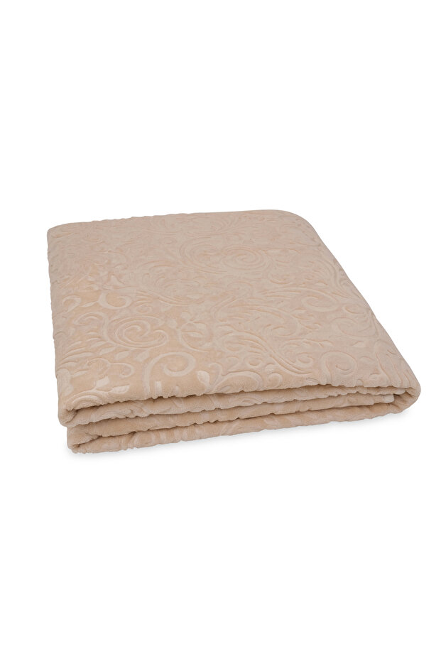 Mink Eco Emboss Blanket Cappucino Double Size 220X240