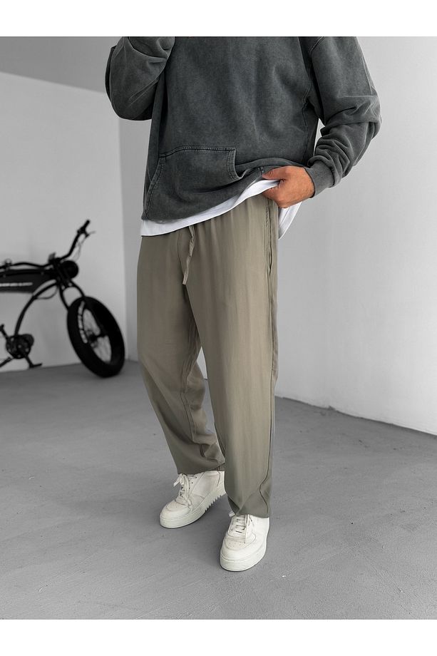 Haki Duble Kumaş Baggy Pantolon KE-7000 - 2