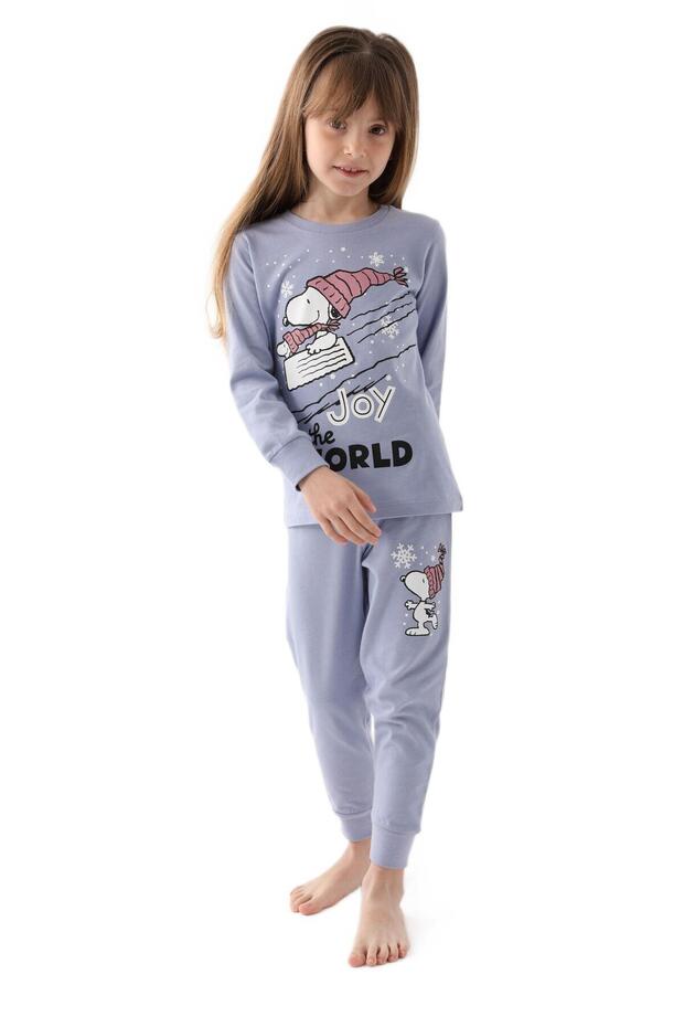 Devojčički indigo pidžama set sa Snoopyjem - 1613 - 3