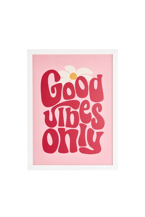 Deco Good Vibes Only Tablo - Pembe - 30x40 cm - 2