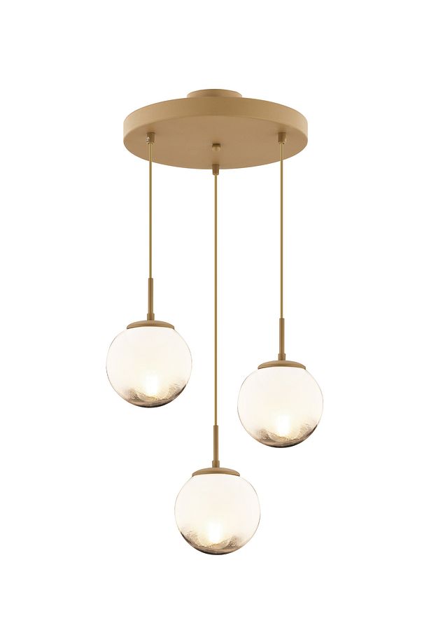 Mirsad 3Lü Yuvarlak Eskitme Tekli Retro Modern Sarkıt Avize - 3