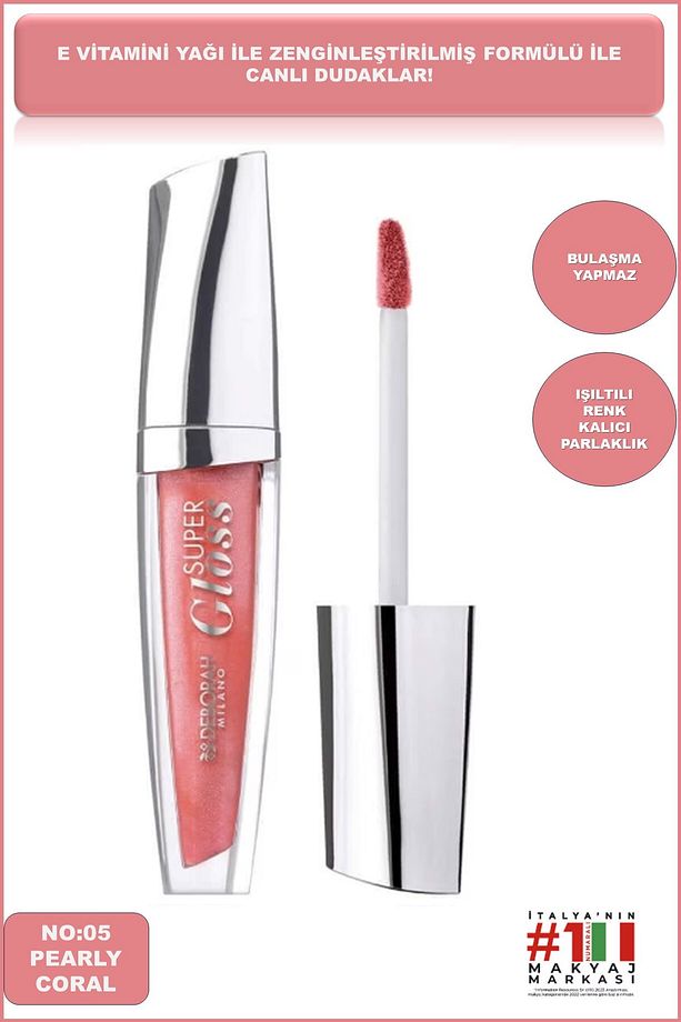 Milano No: 05 Pearly Coral Super Gloss - 1