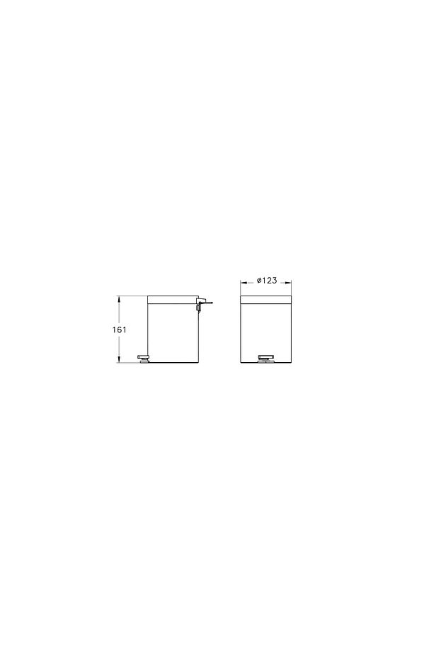 Base 100 A44153 Çöp Kovası, 3 Litre, Krom - 2