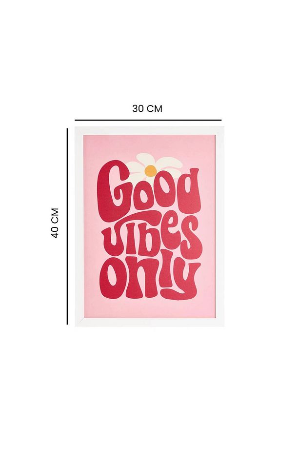 Deco Good Vibes Only Tablo - Pembe - 30x40 cm - 5