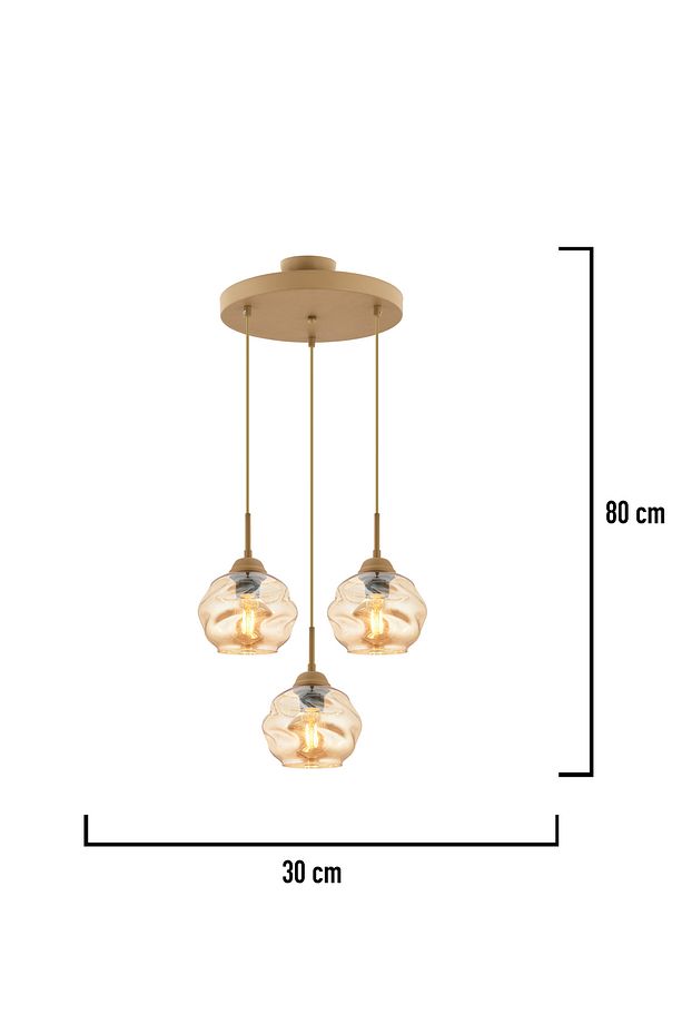 Darko 3lü Yuvarlak Eskitme Modern Sarkıt Oturma Odası Salon Sarkıt Avize - 5