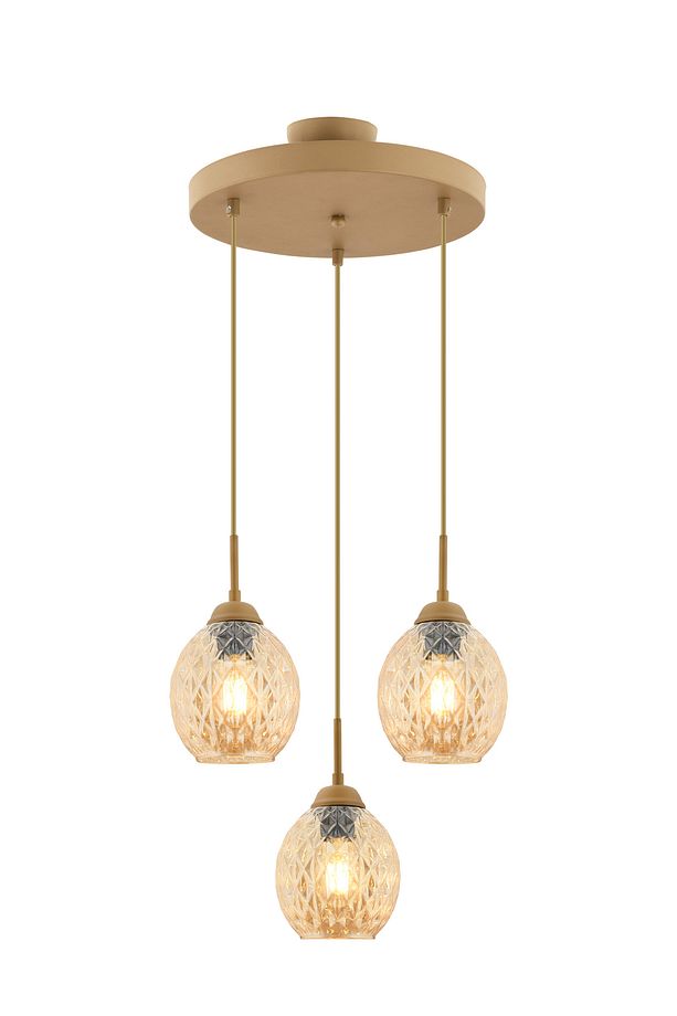 Nino 3Lü Yuvarlak Eskitme Modern Sarkıt Oturma Odası Salon Sarkıt Avize - 4