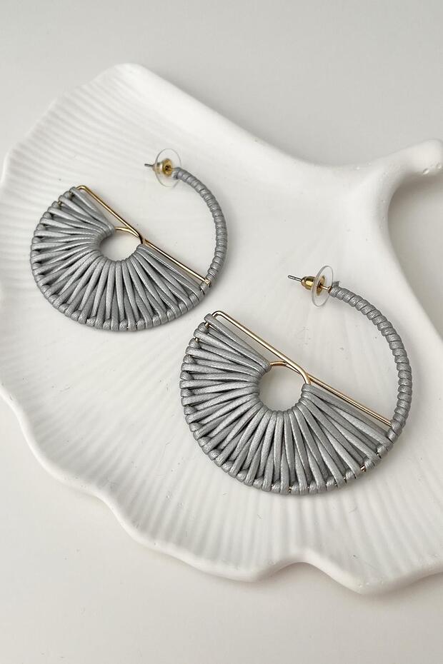 أقراط هوب سلسلة رمادية - 1