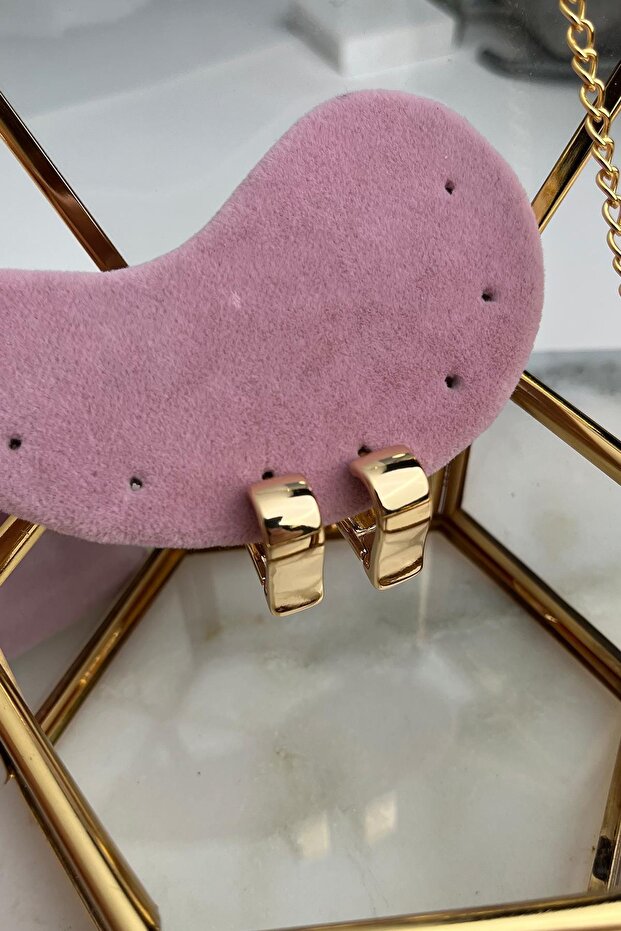 Solid Brass Heart Figured Earrings (2 cm) - 3