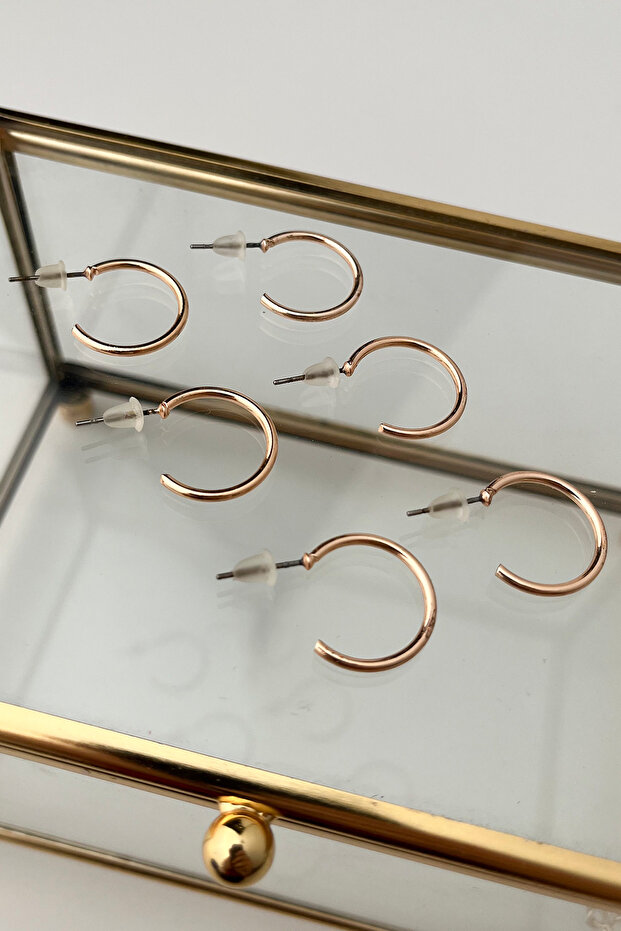 Rose Multiple Patterned Hoop Earrings - 1