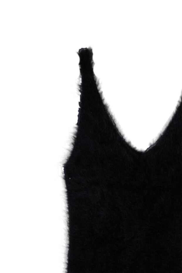 Siyah Triko Elbise - 7