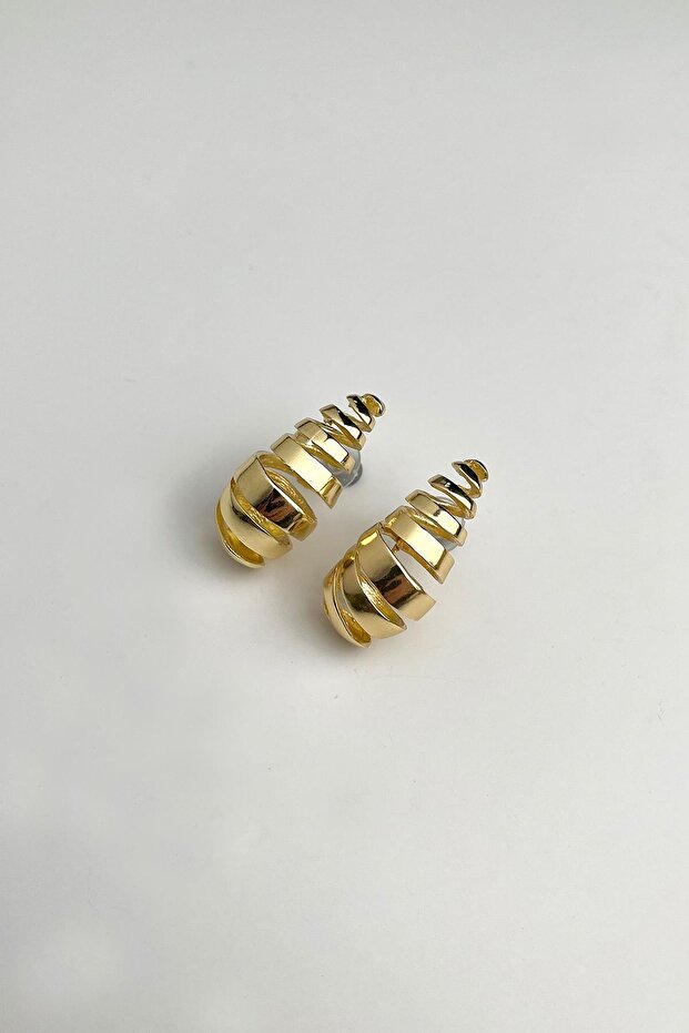 Grid Model Solid Brass Earrings(4cm) - 4