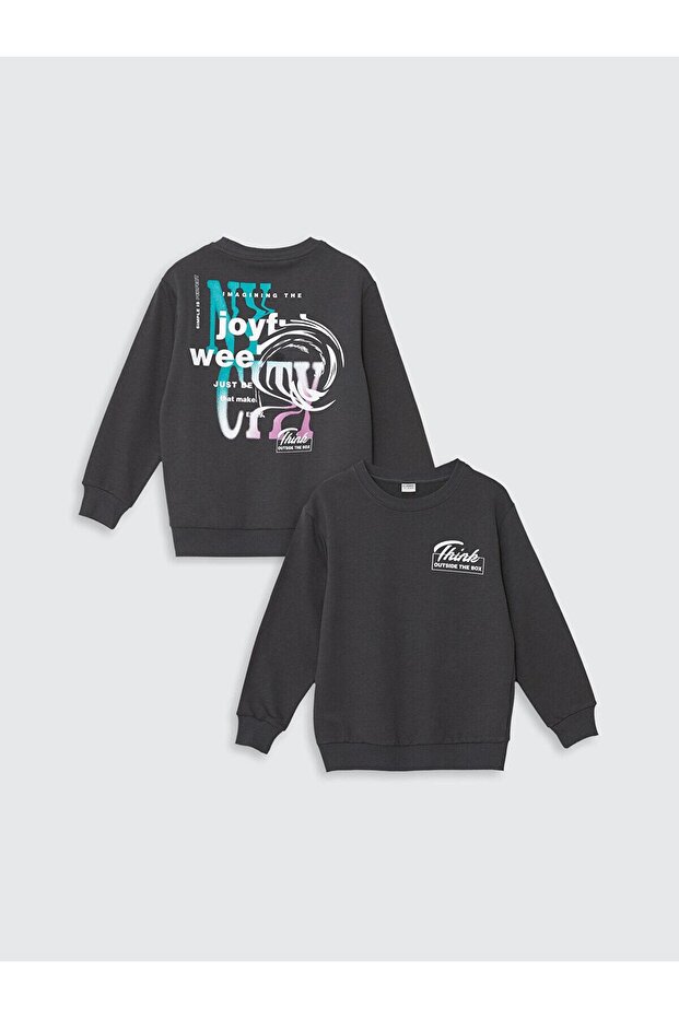 Lcw Kids Crew Neck Printed Long Sleeve Boy Sweatshirt (W4)