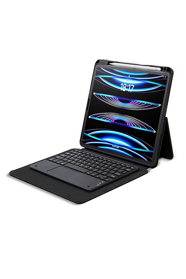 İpad Pro 11 2024 M4 Kılıf Pen Charge Kalem Bölmeli Bluetooth Standlı Klavyeli Tablet Kılıfı Keyboard - 3