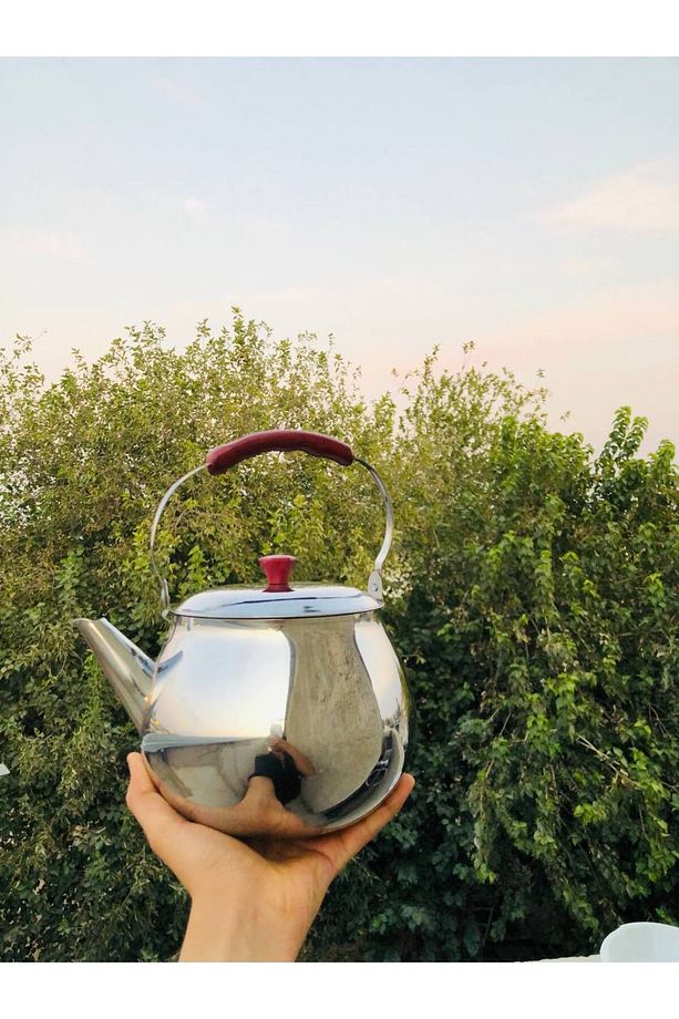 Paslanmaz Çelik Üstten Kulplu Kamp,Piknik,Soba Üstü,Çaydanlık Tek Çaydanlık 2 Numara - 5
