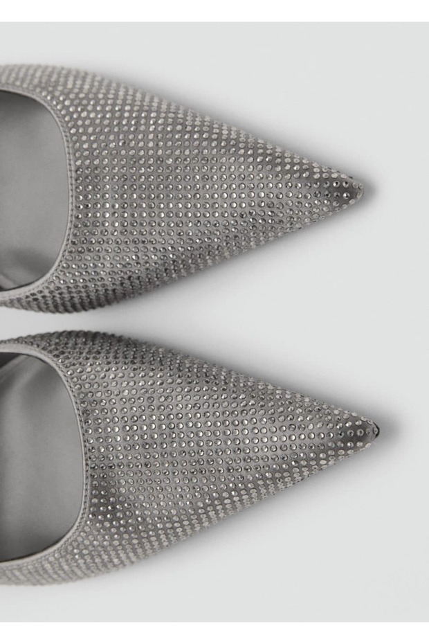 Strass taşlı topuklu ayakkabı - 4