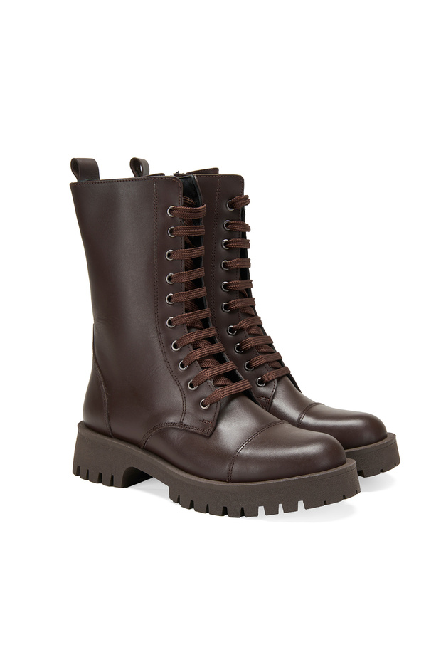 Kadın Kahve Deri Postal - 1