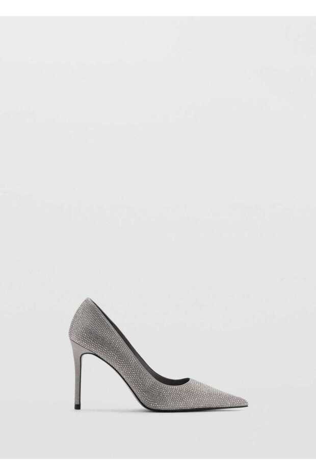 Strass taşlı topuklu ayakkabı - 3