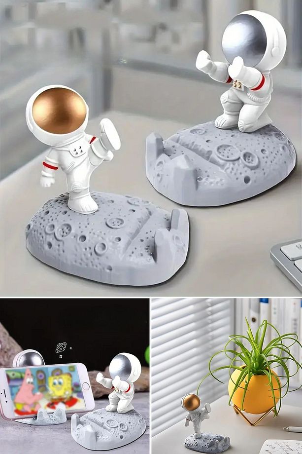® Mini Astronot Model Telefon ve Tablet Tutucu Standı - 5