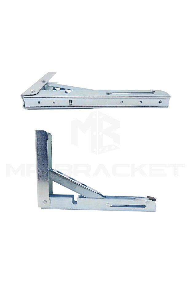 40cm Çinko 1-Takım - Mandallı Katlanabilir Masa Konsolu - Aç Kapa Duvara Monte Katlanır L Raf Ayağı - 6